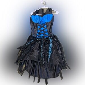 FAIRY- LICIOUS  FAIRY HALLOWEEN COSTUME ADULT SIZE 7 - 9  BLACK AND BLUE